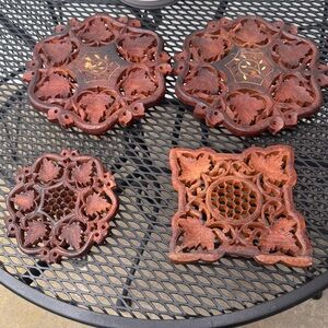 Set of Intricate Wooden Trivets